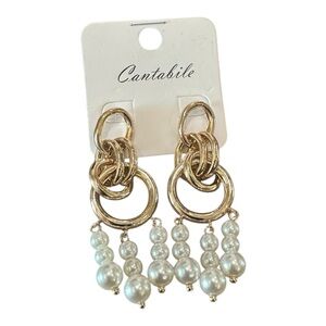 Cantabile Gold Chain & Pearl Dangle Earrings – 2.75